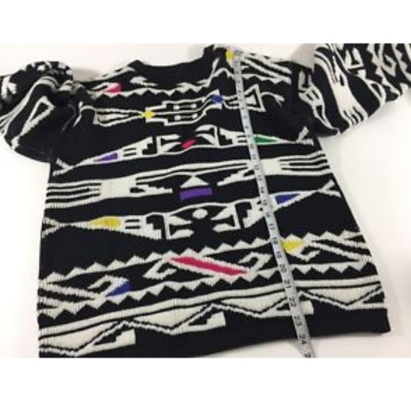 Sterling Harris VTG 80's Geo Sweater Sz M - Picture 6 of 8